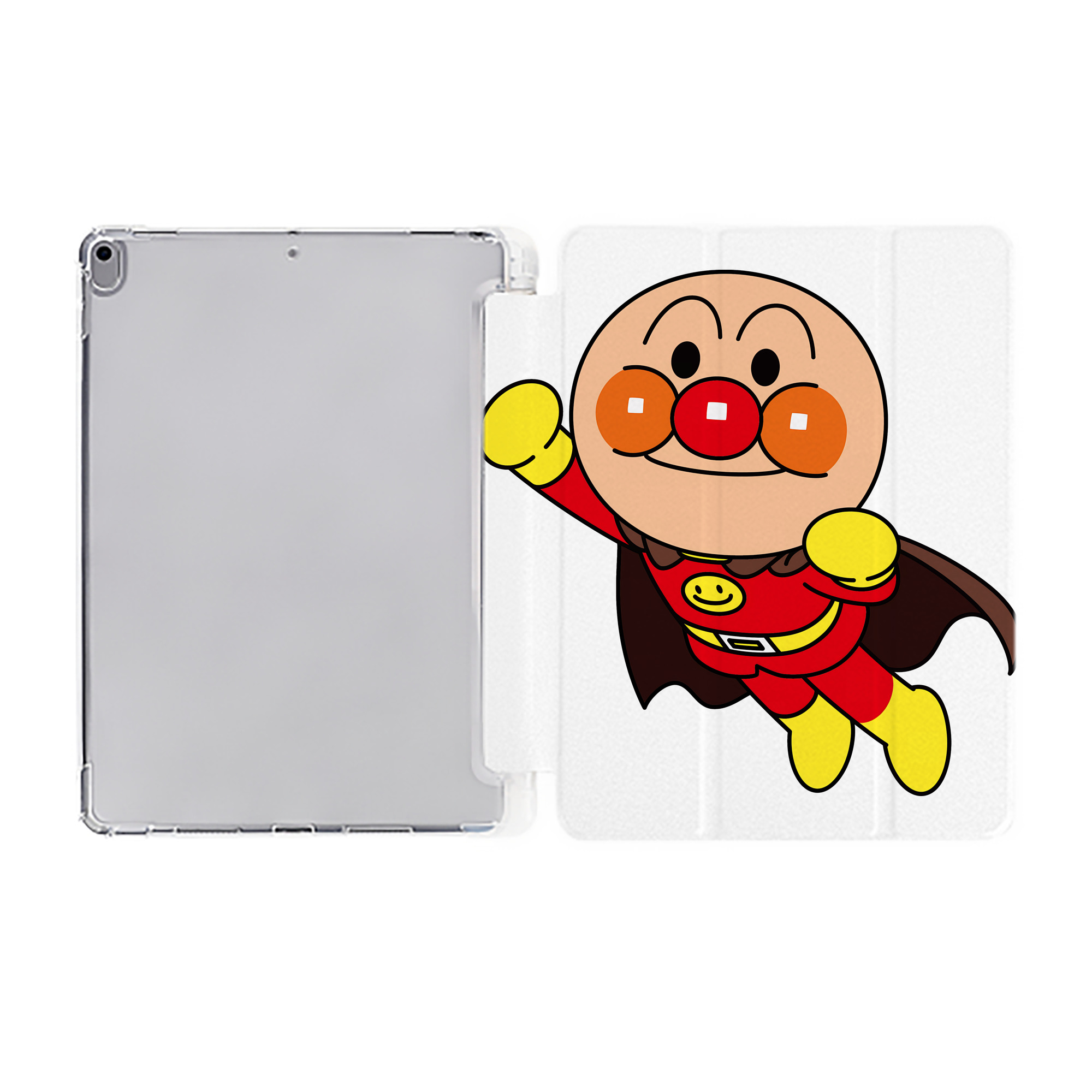 （画像用） アンパンマン Anpanman IPad ケース ペン収納付き 三つ折りスタンド PUレザー×シリコン 対応機種9.5/10.5/10.9インチ